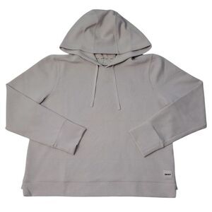 DKNY Women's Buttery Soft Waffle Crew Neck Pullover Hoodie - Cream